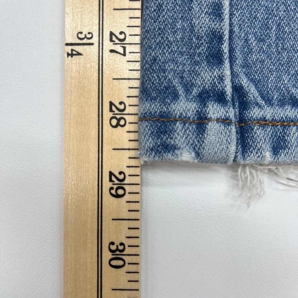 Wrangler 936DEN Cowboy Cut Slim Jeans Mens 32x32 Light Wash Distressed Vintage - Picture 6 of 8